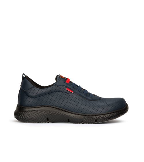 ZAPATO CON CORDONES ELASTICOS MICROFIBRA marino