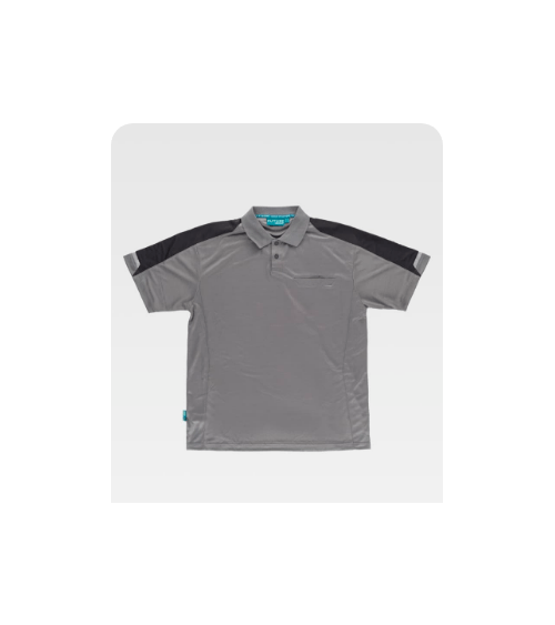 POLO COMBINADO CON DETALLES REFLECTANTES gris frontal