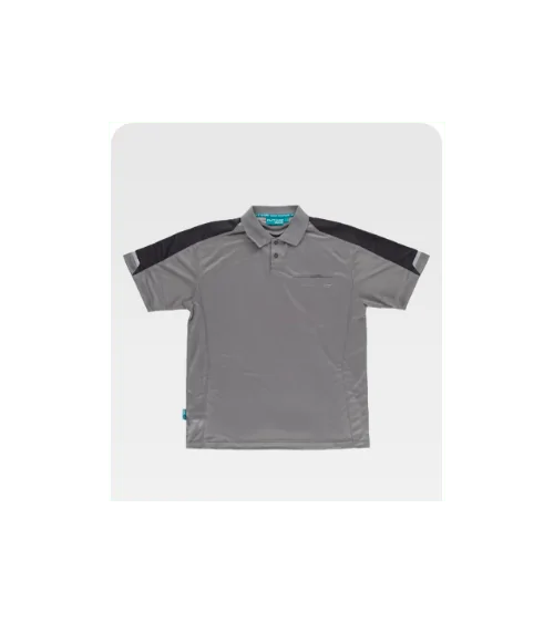 POLO COMBINADO CON DETALLES REFLECTANTES gris frontal