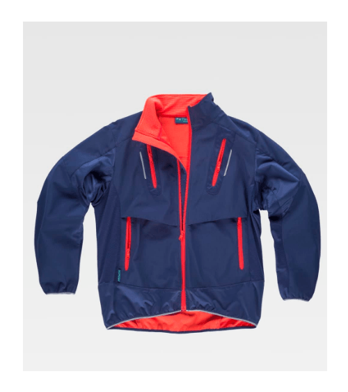 PARKA WORKSHELL ACOLCHADA CON DETALLES REFLECTANTE roja frontal