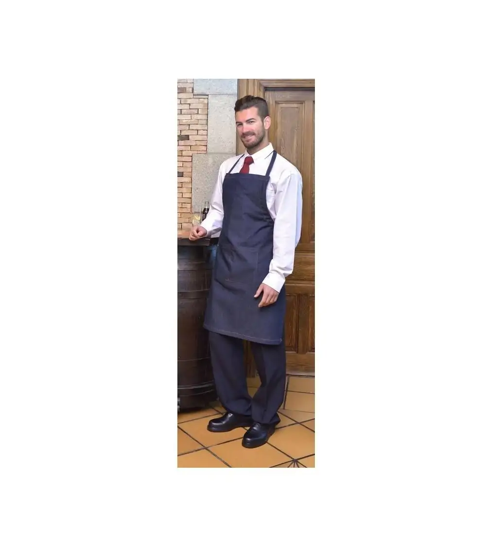 DELANTAL VAQUERO PETO C/BOLSILLOS