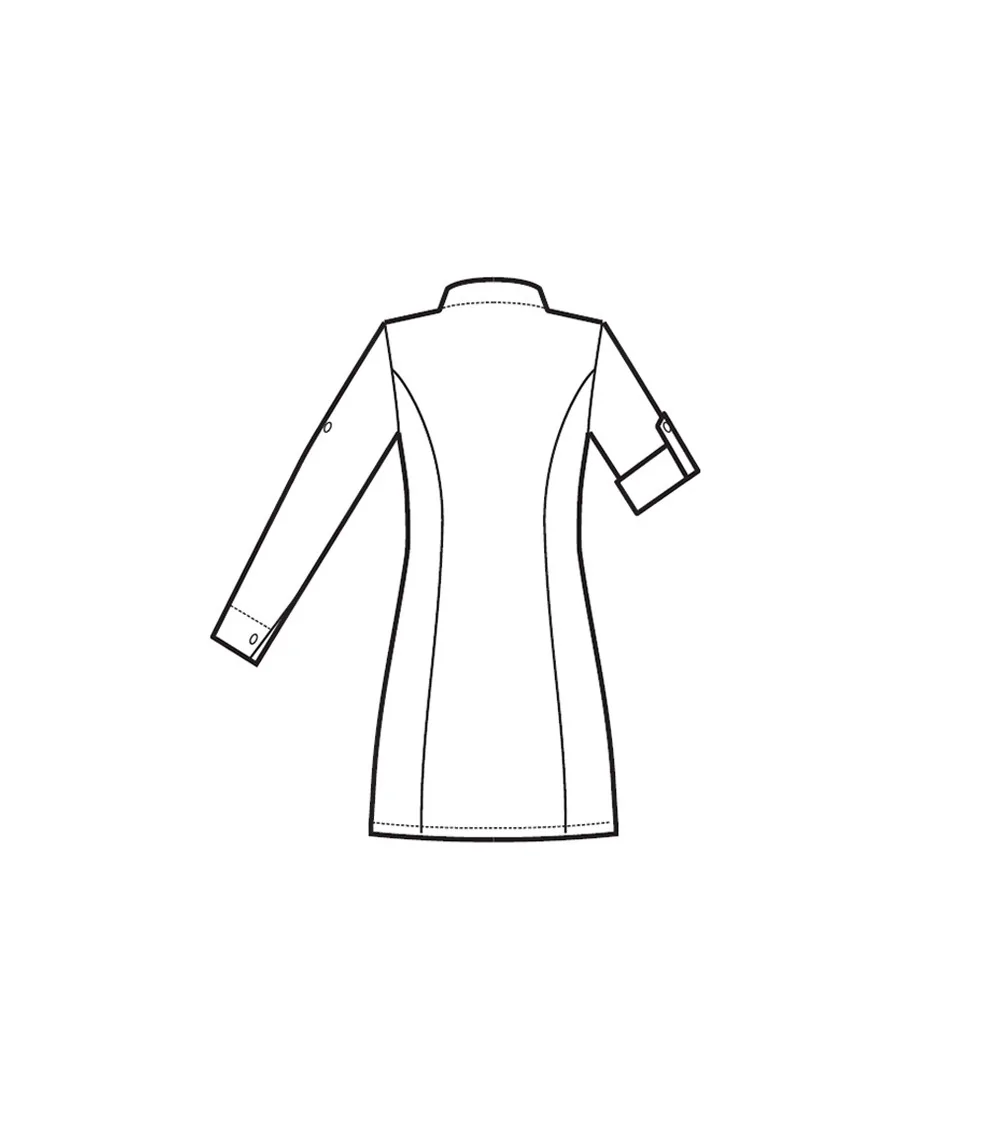 CASACA MANGA LARGA RIBETE COLORES blanco