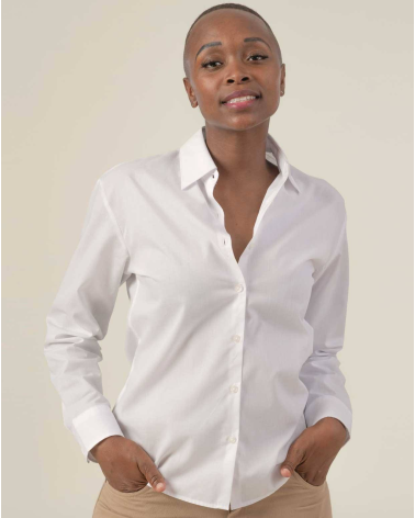 CAMISA MANGA LARGA ENTALLADA MUJER