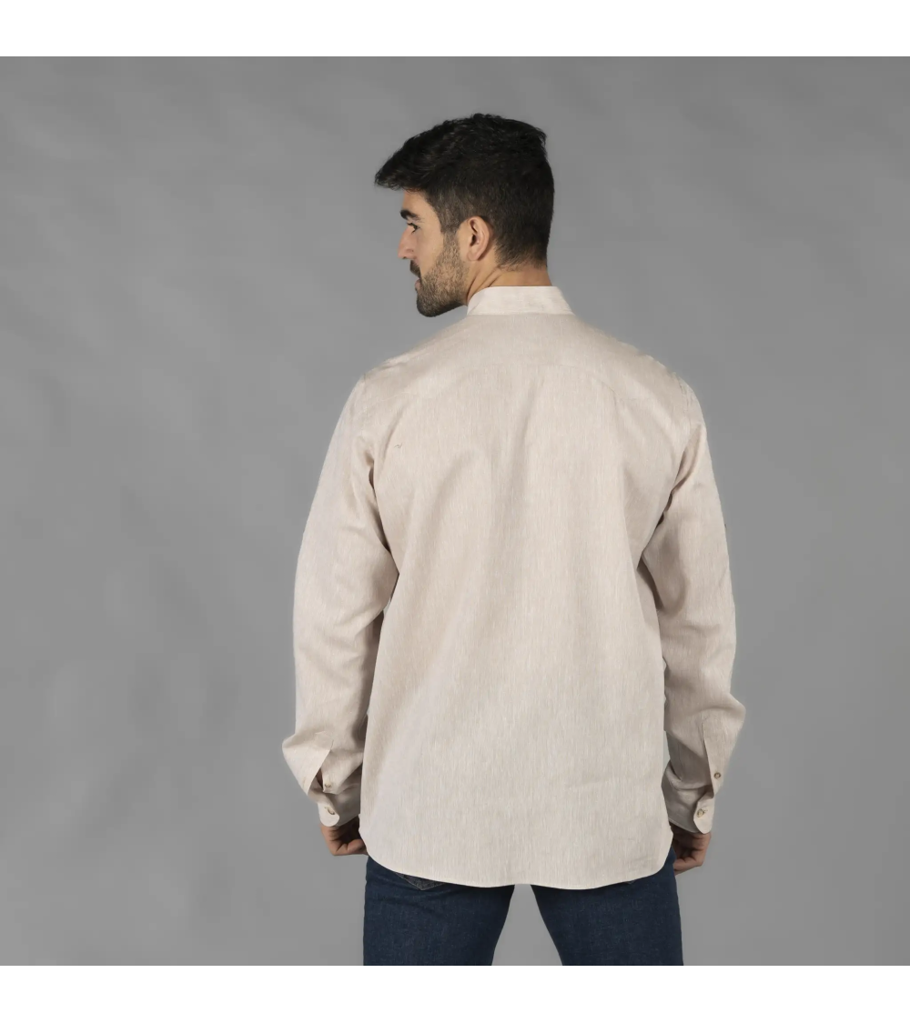 GUAYABERA LINO ALGODÓN CUELLO MAO