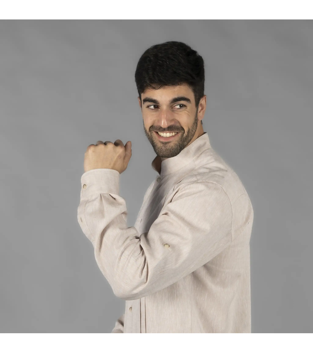 GUAYABERA LINO ALGODÓN CUELLO MAO