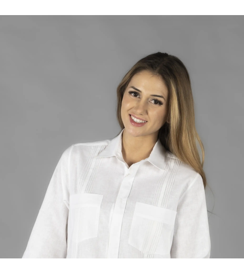 GUAYABERA LINO ALGODÓN MUJER