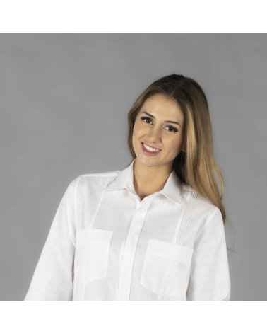 GUAYABERA LINO ALGODÓN MUJER