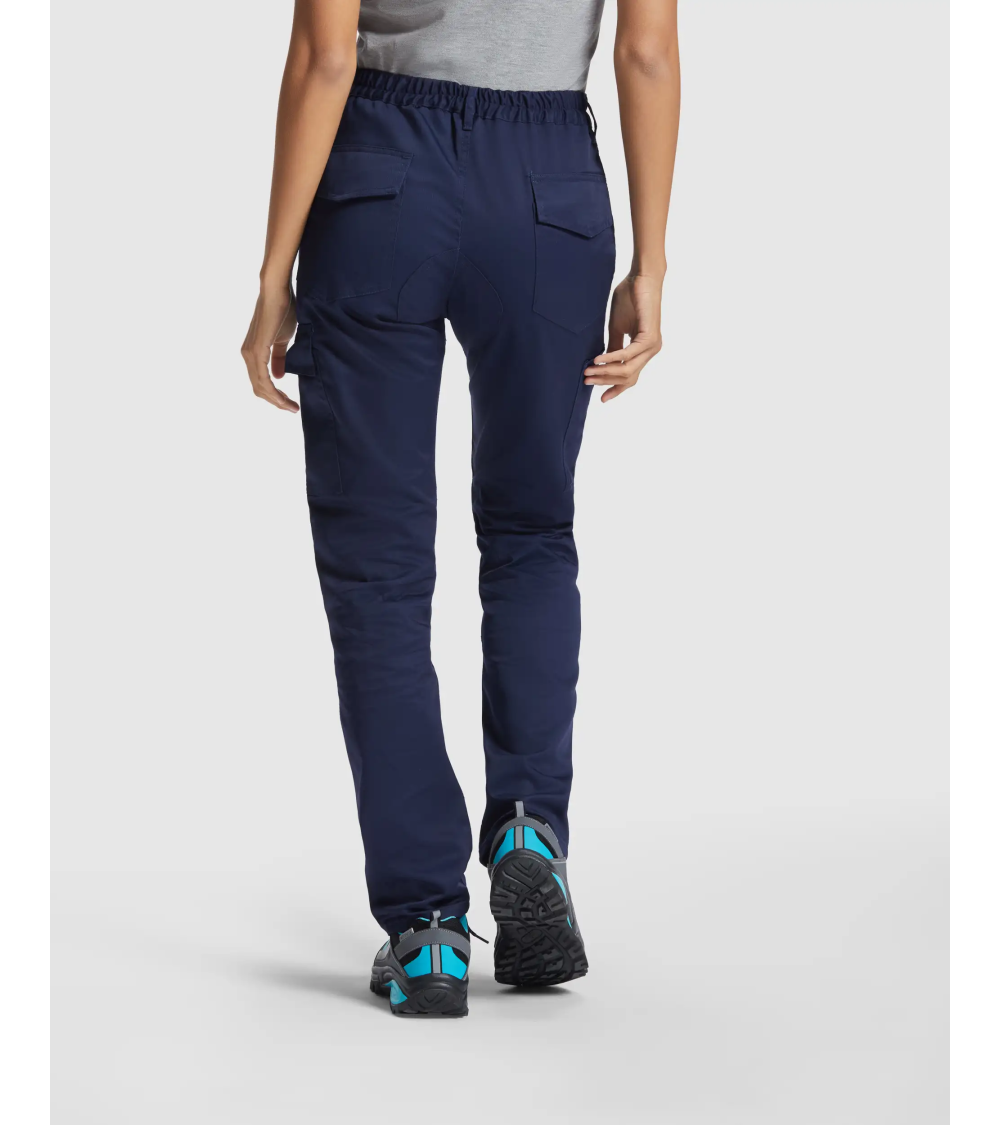 PANTALÓN MULTIBOLSILLOS MUJER marino frente
