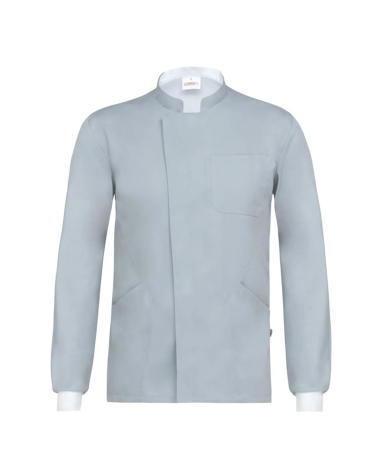 CASACA HOMBRE PARA ESTETICAS PUÑO DE PUNTO GRIS PUÑO BLANCO