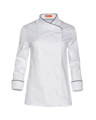 Chaqueta de cocina Señora Manga Larga BLANCO NEGRO