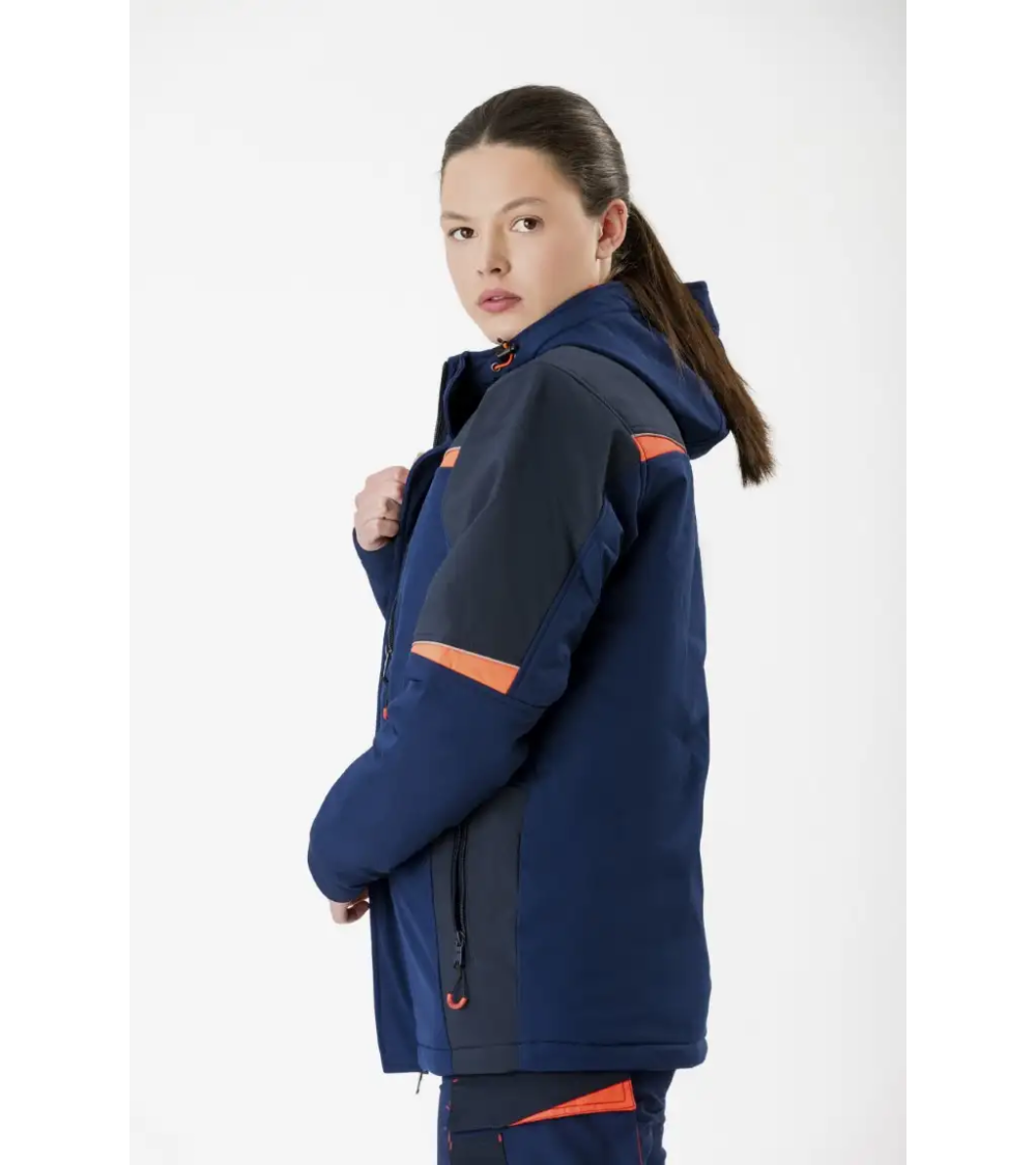 PARKA WORKSHELL ACOLCHADA CON DETALLES REFLECTANTE roja frontal