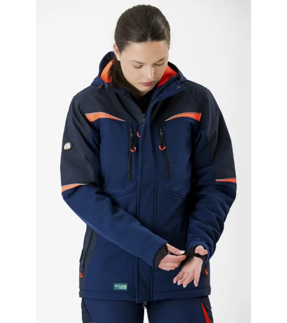 PARKA WORKSHELL ACOLCHADA CON DETALLES REFLECTANTE roja frontal