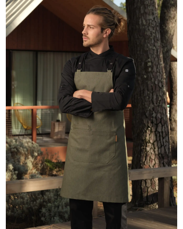 DELANTAL CON PETO CRUZADO PARA CAMARERO Verde