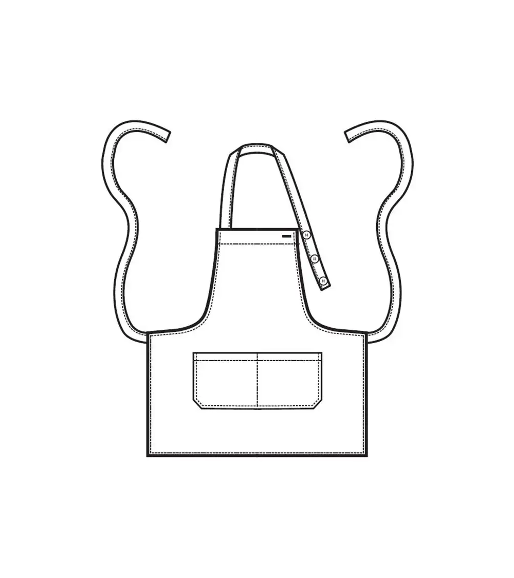 DELANTAL DE PETO CORTO RESISTENTE PARA HOSTELERÍA