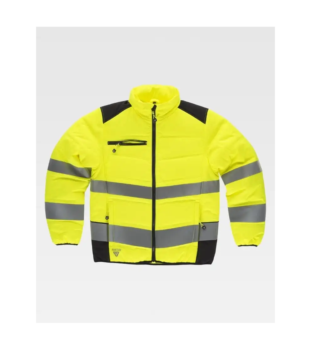 CHAQUETA ACOLCHADA ALTA VISIBILIDAD capucha amarilla