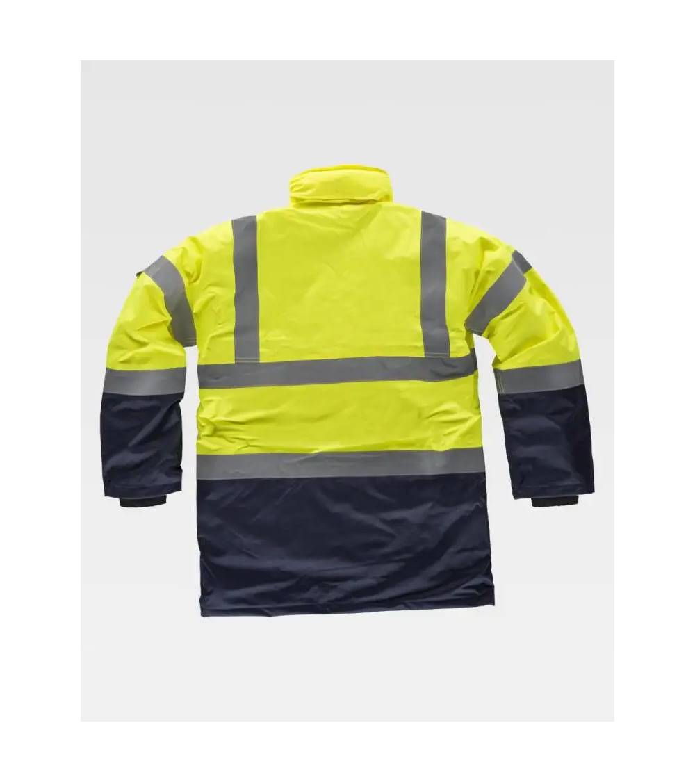 PARKA BICOLOR ALTA VISIBILIDAD IMPERMEABLE AMARILLO FRENTE