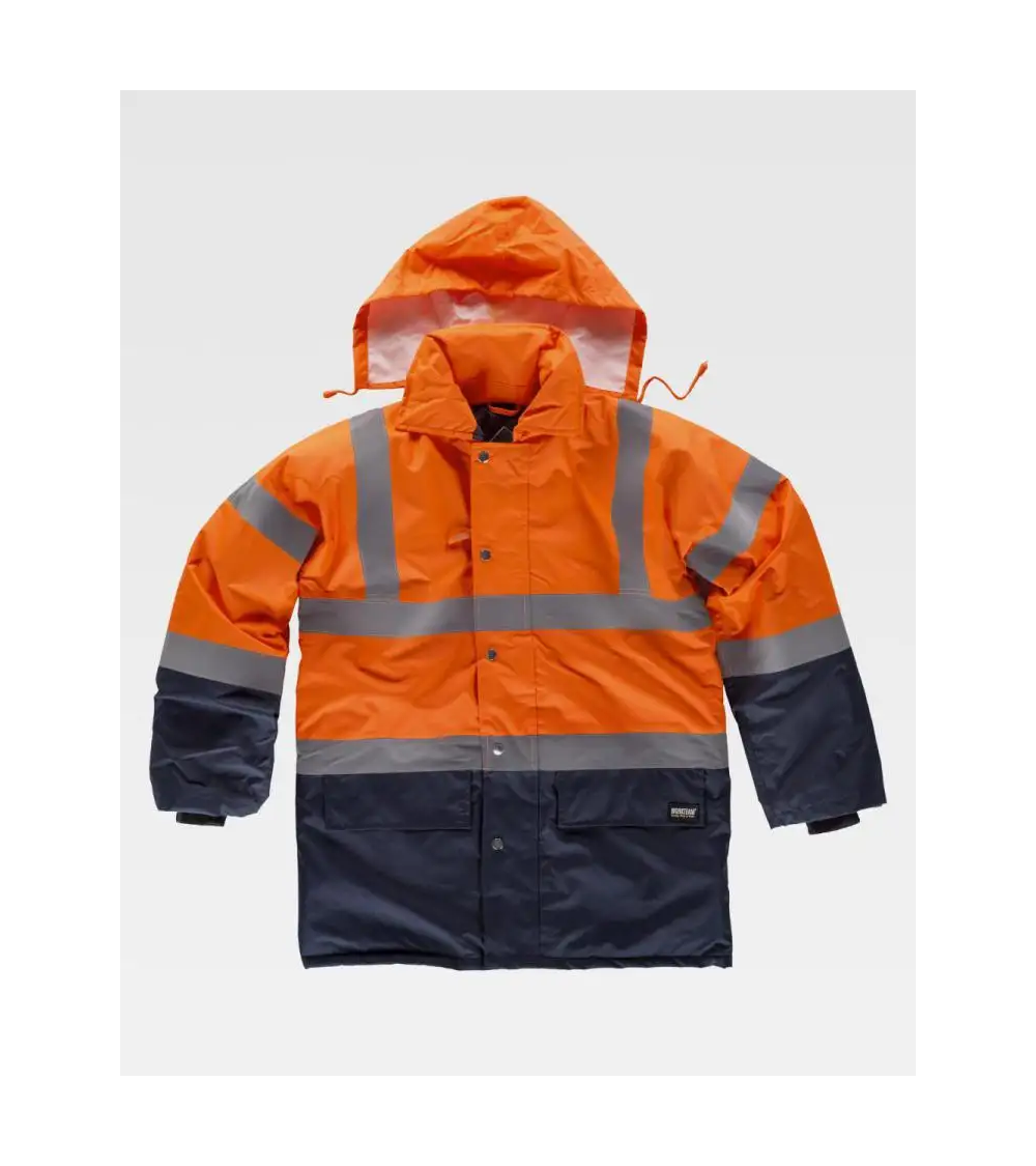 PARKA BICOLOR ALTA VISIBILIDAD IMPERMEABLE AMARILLO FRENTE