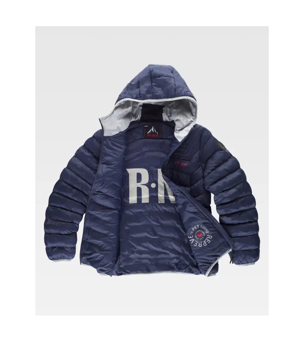 CHAQUETA CON CAPUCHA Y RELLENO SOSTENIBLE MUJER Marino frente