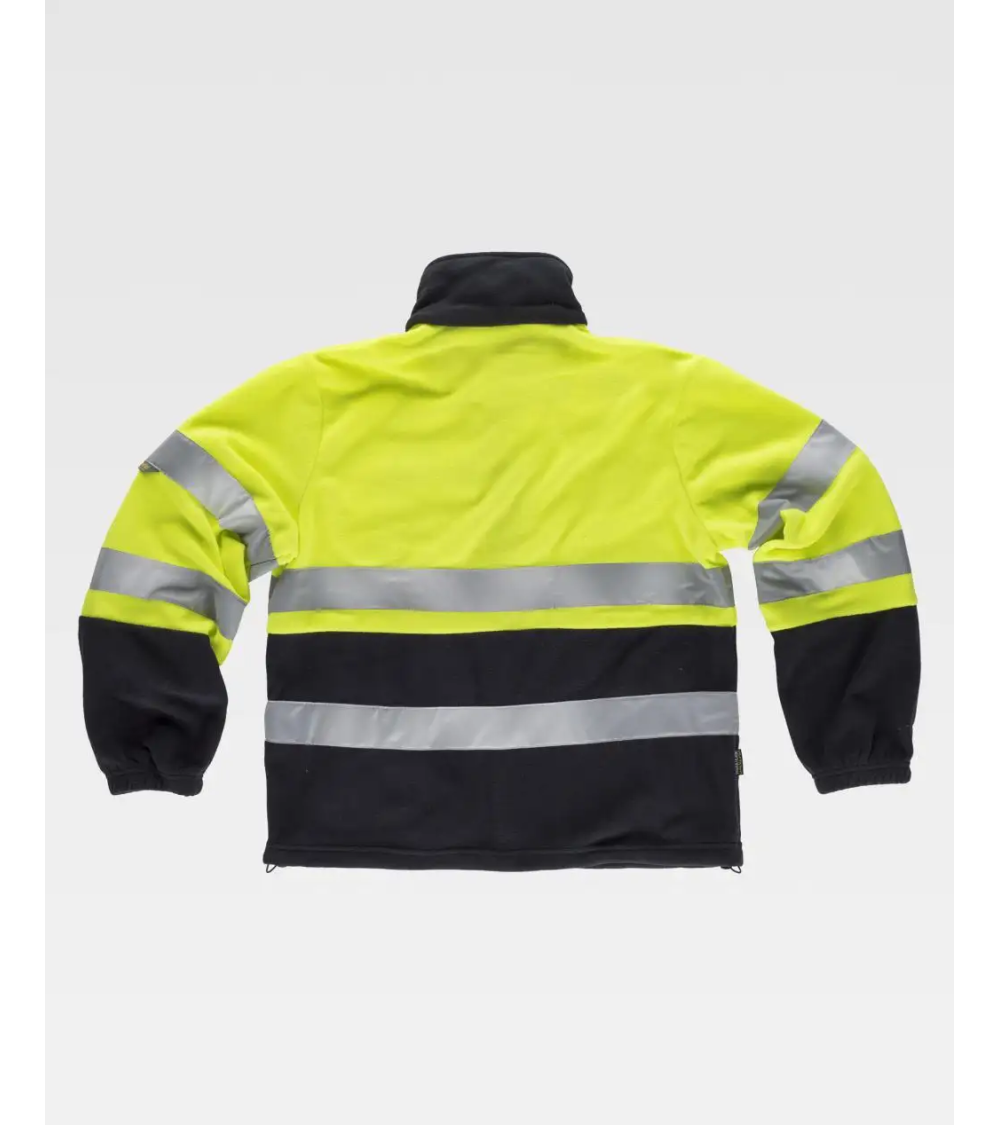 CHAQUETA POLAR ALTA VISIBILIDAD AMARILLO + AZUL MARINO