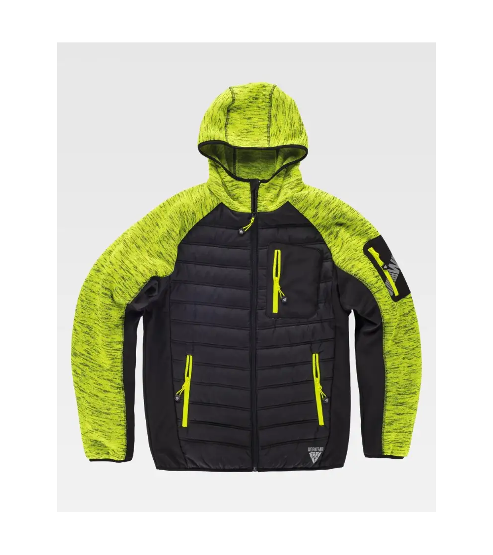 CHAQUETA DE PUNTO ACOLCHADA CON CAPUCHA amarillo - negro