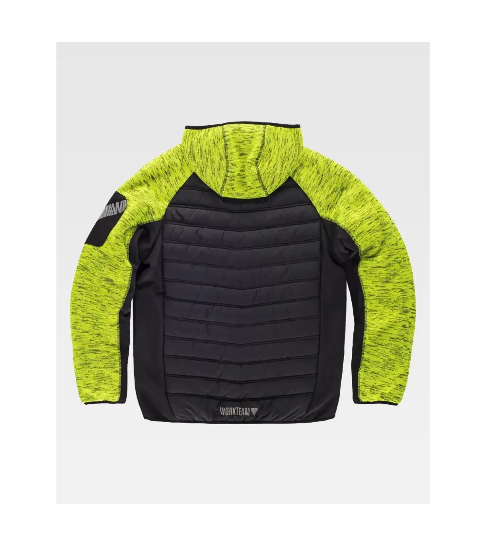 CHAQUETA DE PUNTO ACOLCHADA CON CAPUCHA amarillo - negro