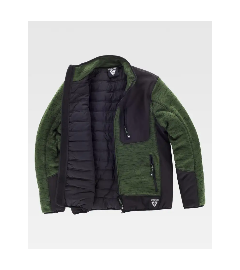 CHAQUETA DE PUNTO ACOLCHADA KAKI NEGRO