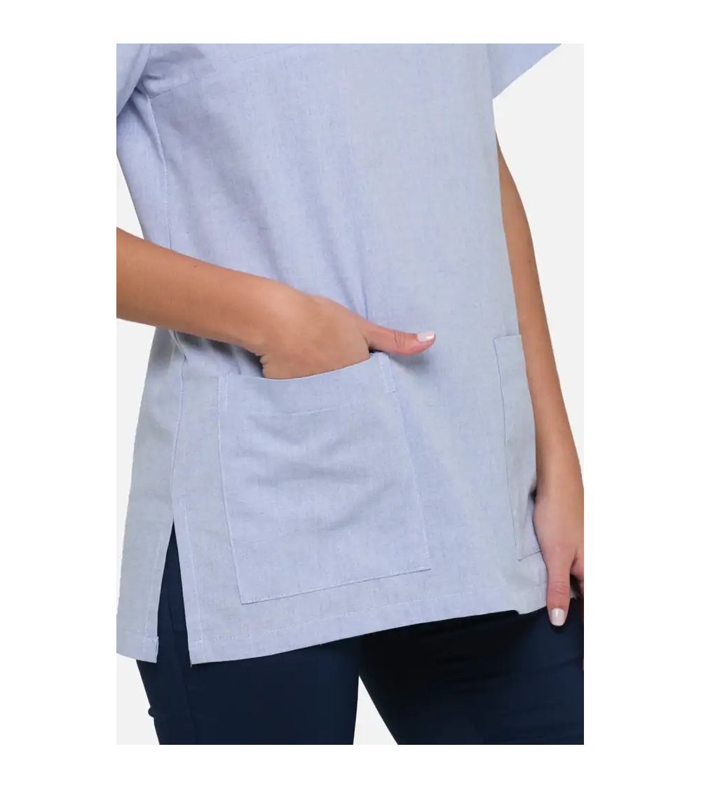 CASACA CUELLO V PARA CAMARERA AZUL