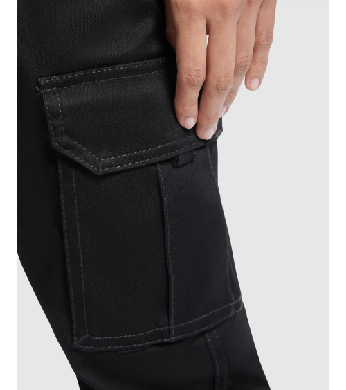 PANTALON DE MUJER MULTIBOLSILLOS ELÁSTICO NEGRO