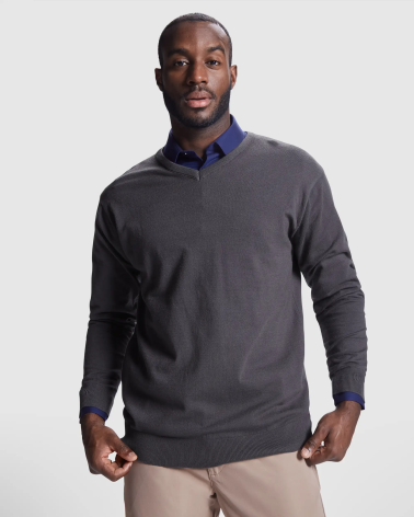 JERSEY DE HOMBRE CUELLO PICO gris oscuro