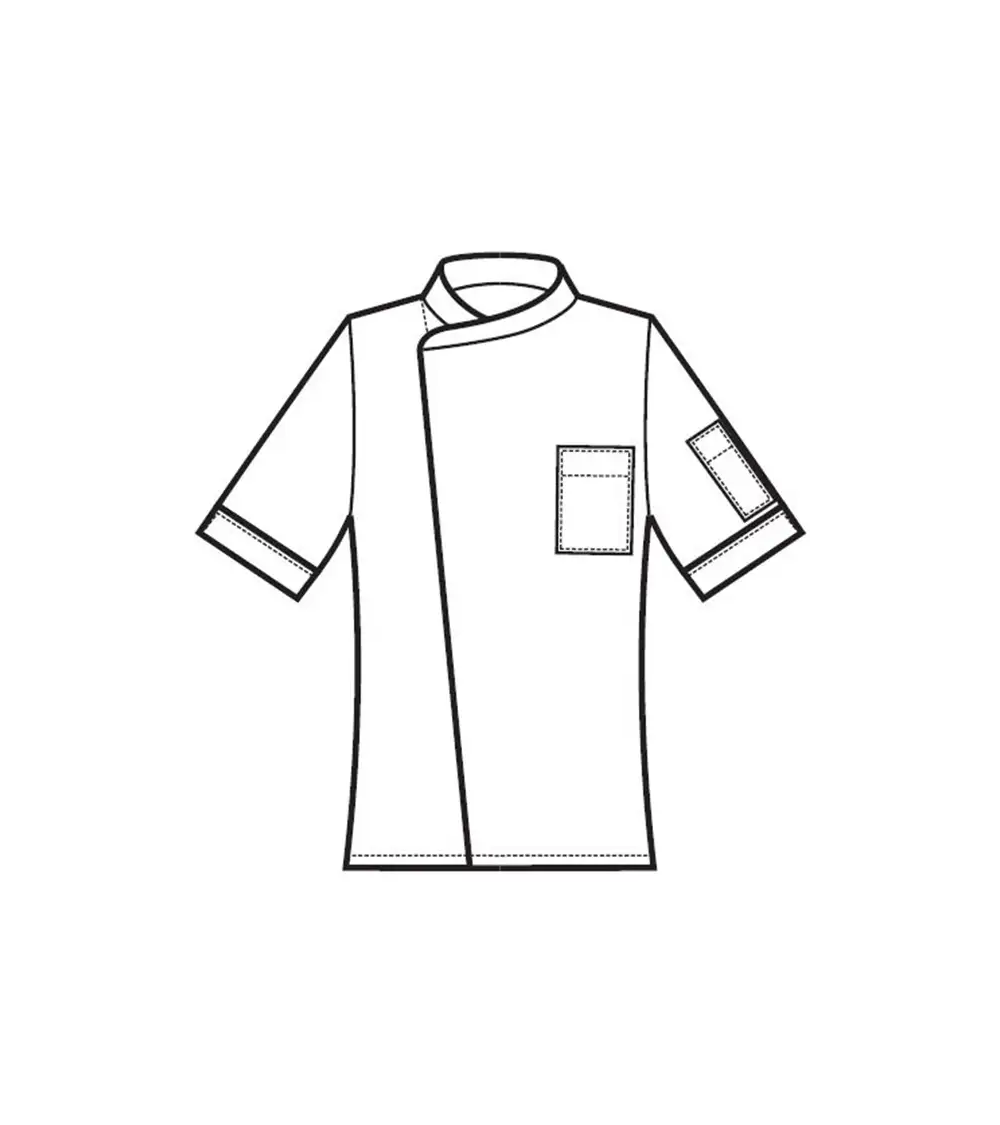 CHAQUETA COCINA MANGA CORTA ALGODÓN LINO