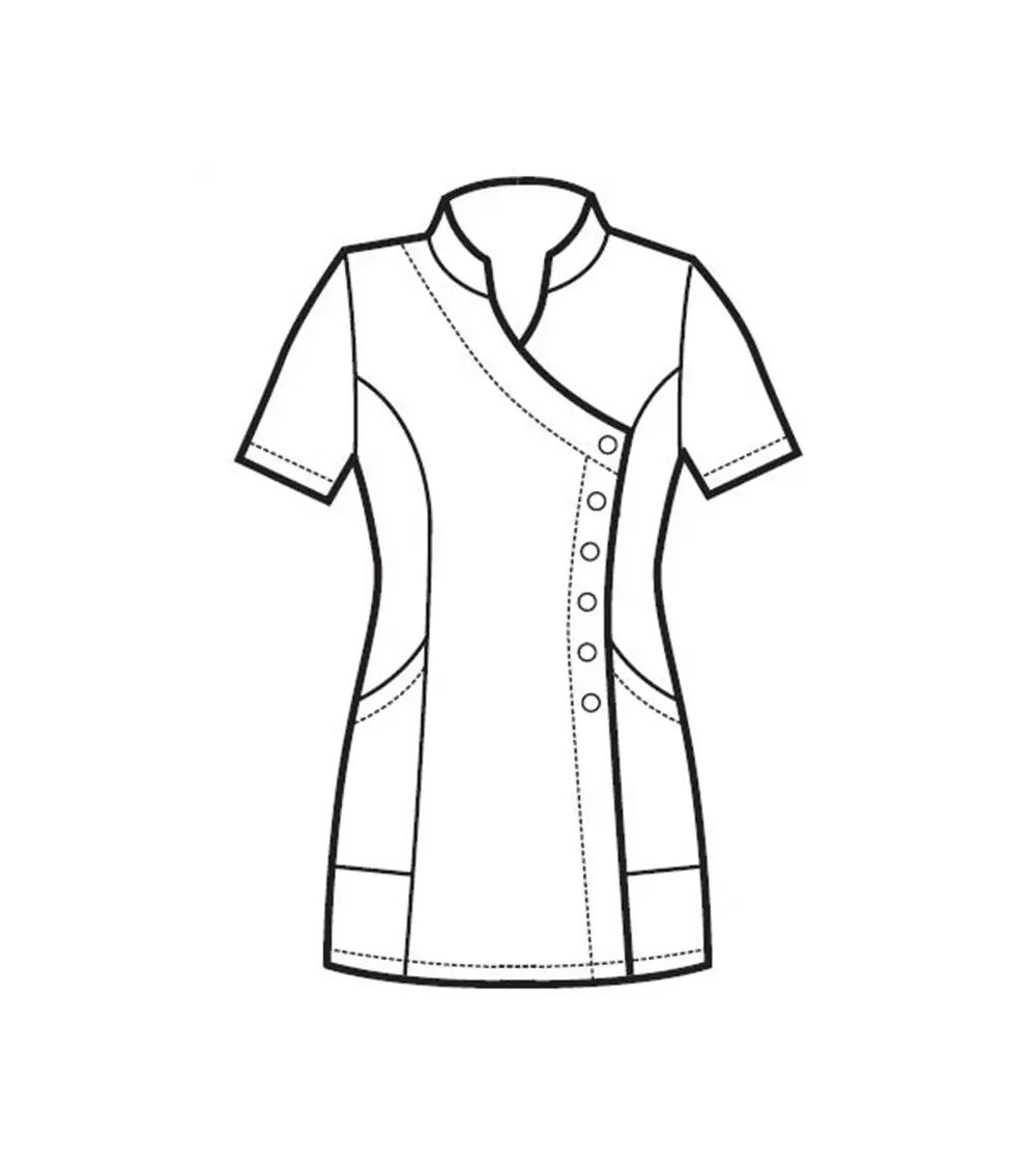 CASACA SANITARIA CRUZADA ENTALLADA DE MUJER AZUL