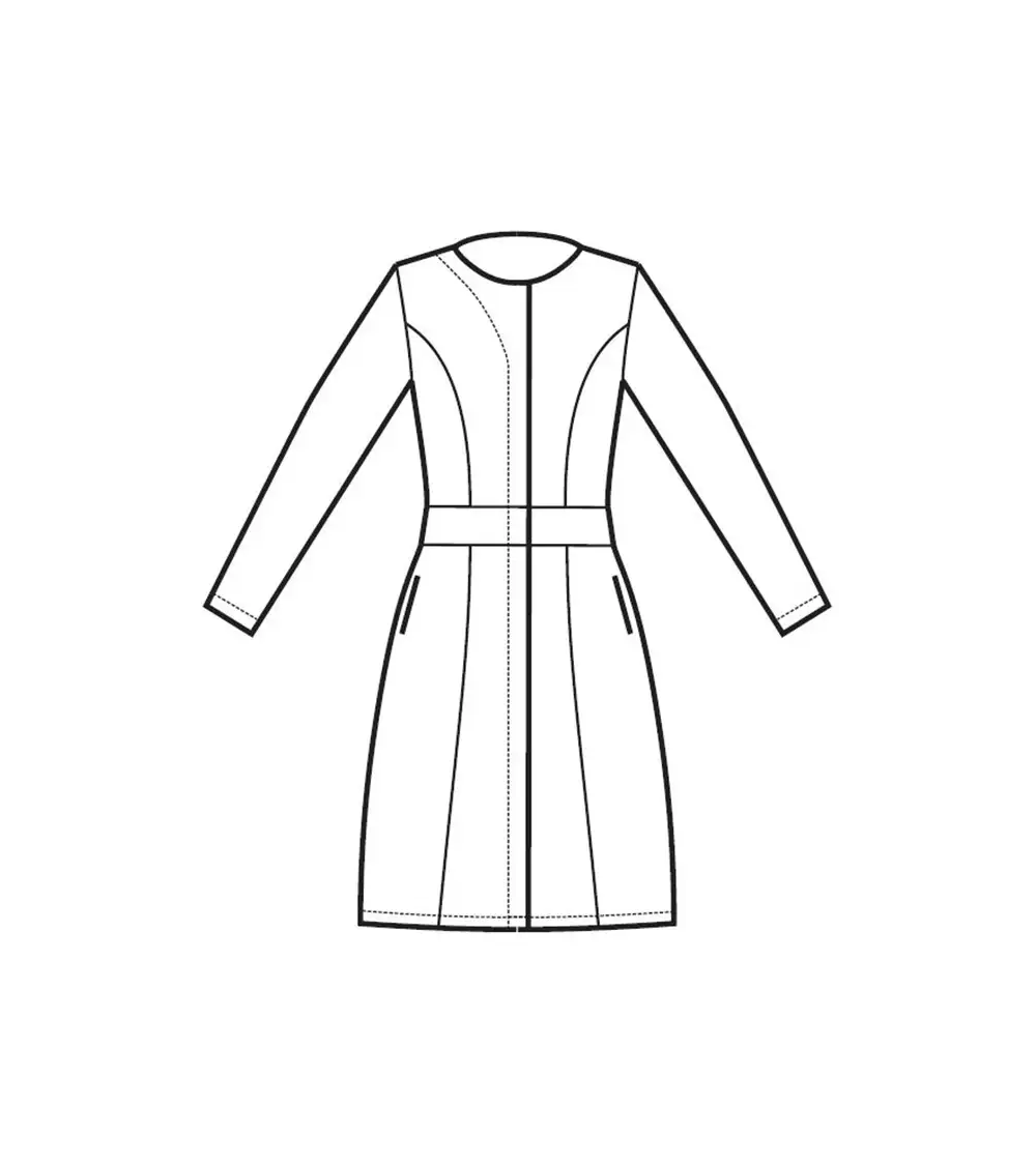 VESTIDO ENTALLADO CIERRE CORCHETES PARA ESTÉTICAS blanco