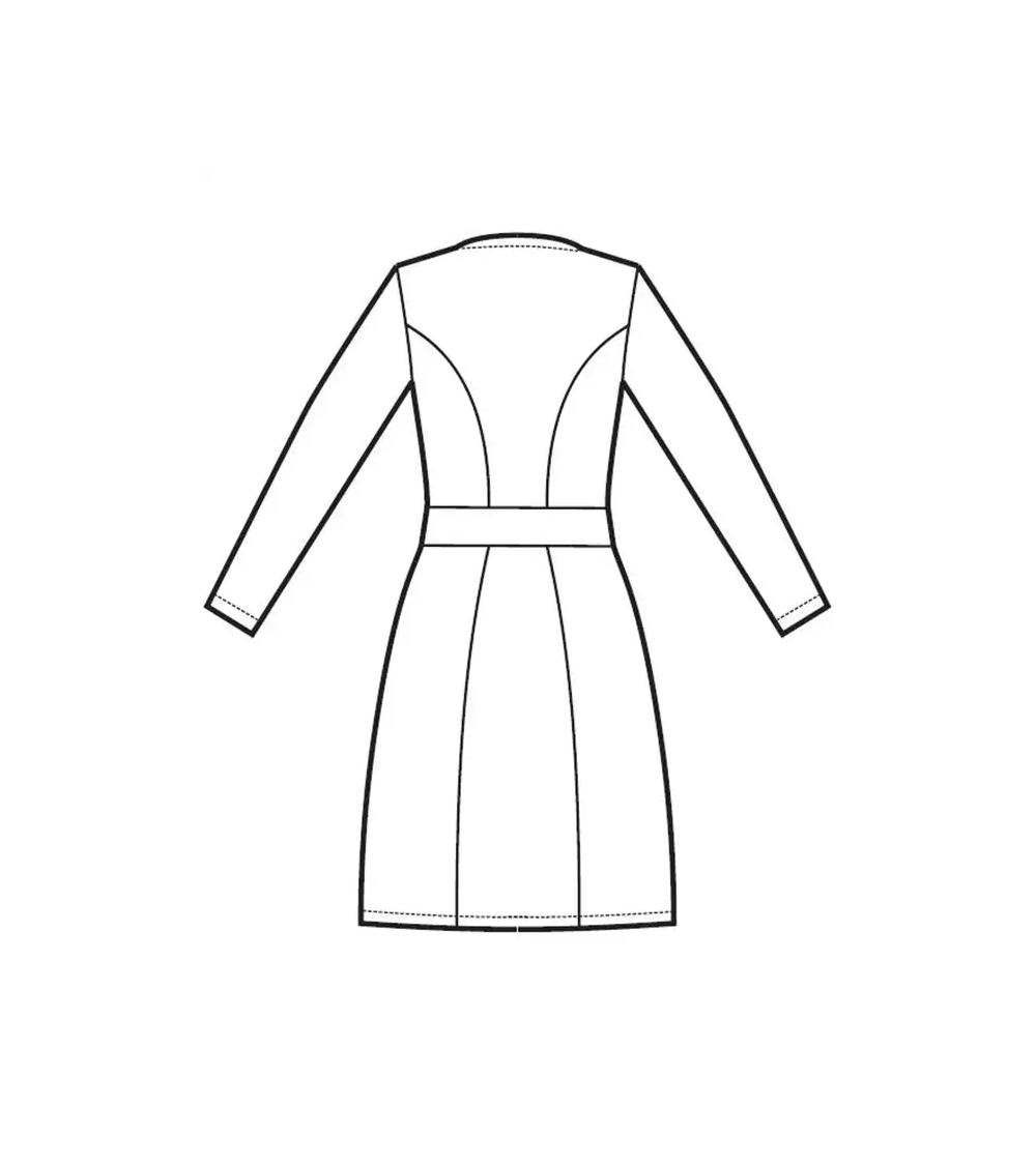 VESTIDO ENTALLADO CIERRE CORCHETES PARA ESTÉTICAS blanco