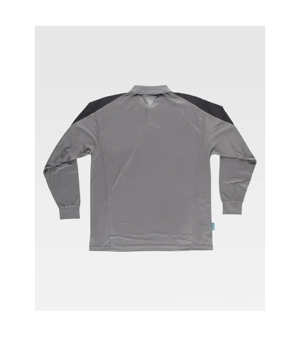 POLO MANGA LARGA CON DETALLES REFLECTANTES GRIS/NEGRO