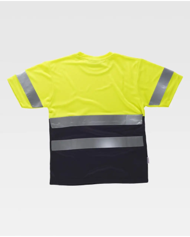 CAMISETA ALTA VISIBILIDAD AMARILLA AZUL ESPALDA