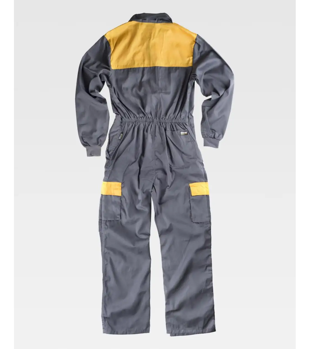MONO DE TRABAJO COMBINADO GRIS/AMARLLO FRENTE