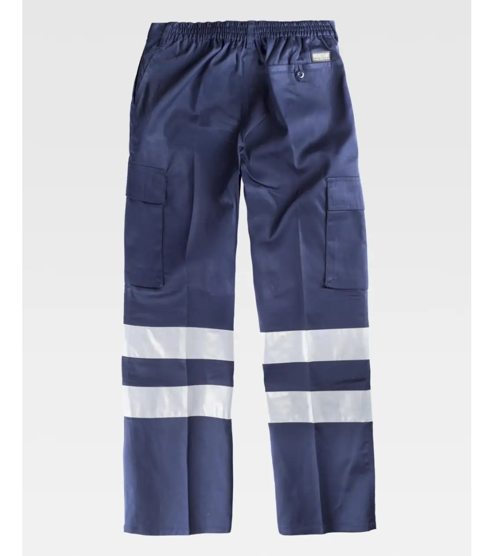 PANTALON CINTURA ELASTICA MULTIBOLSILLOS MARINO