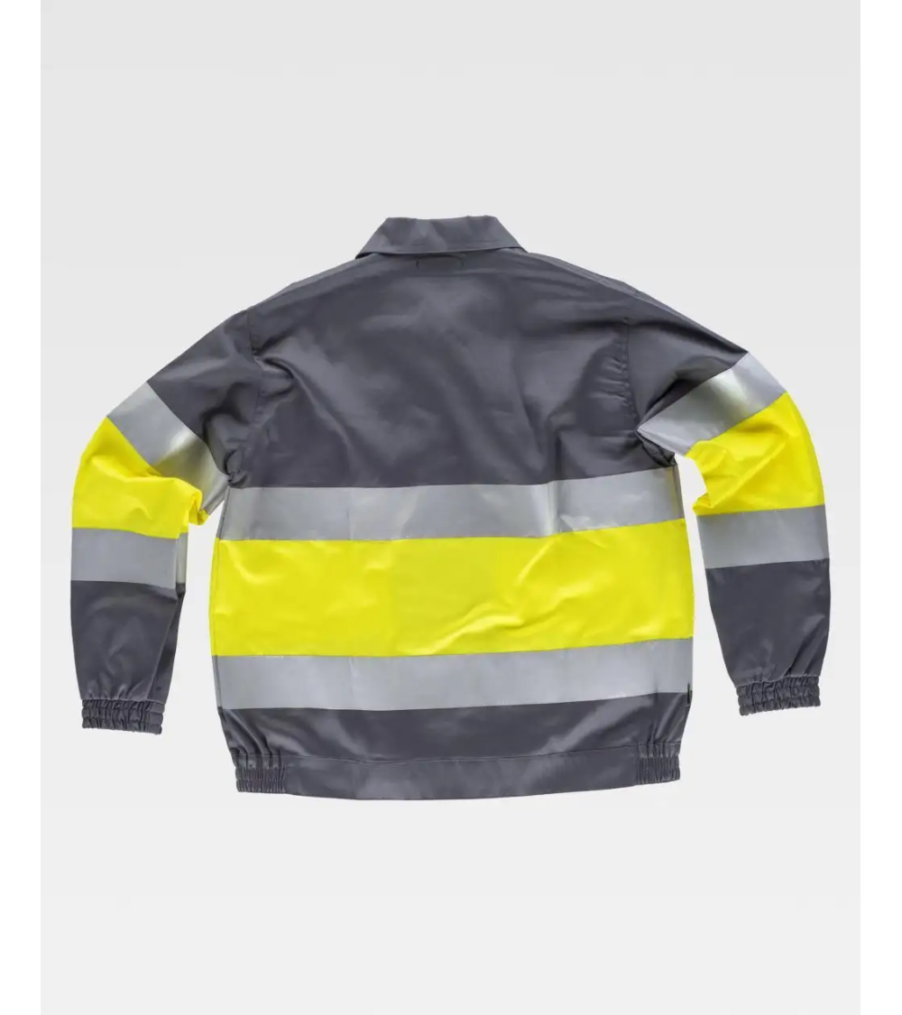 CAZADORA AV FRANJA BICOLOR GRIS/AMARILLO A.V FRENTE