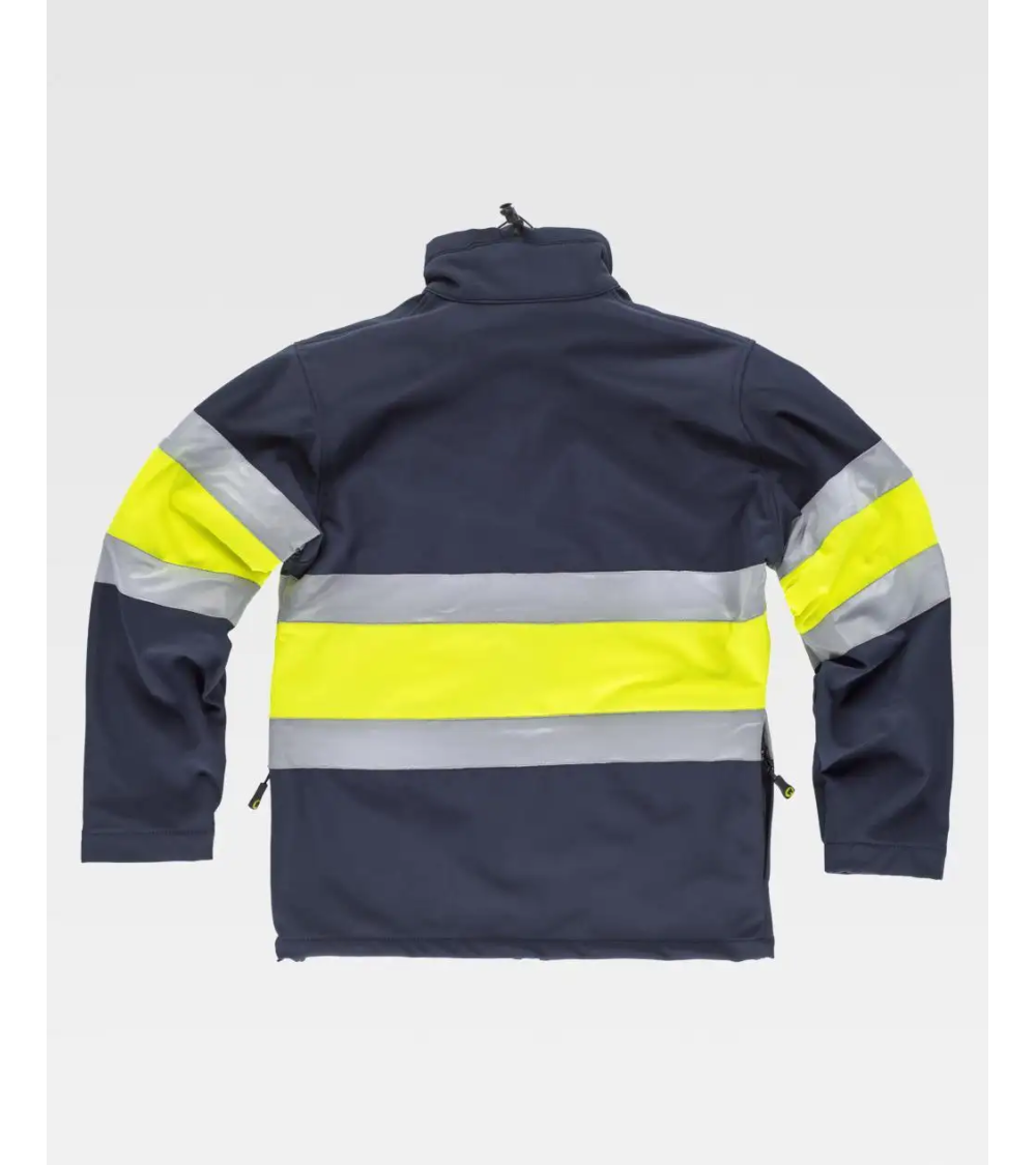 CHAQUETA WORKSHELL COMBI BANDAS MARINO/AMARRILO A.V