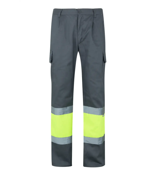 PANTALON BICOLOR ALTA VISIBILIDAD GRIS/AMARILLO A.V
