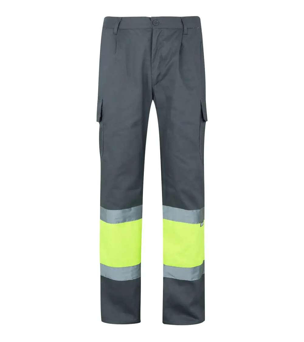 PANTALON BICOLOR ALTA VISIBILIDAD GRIS/AMARILLO A.V