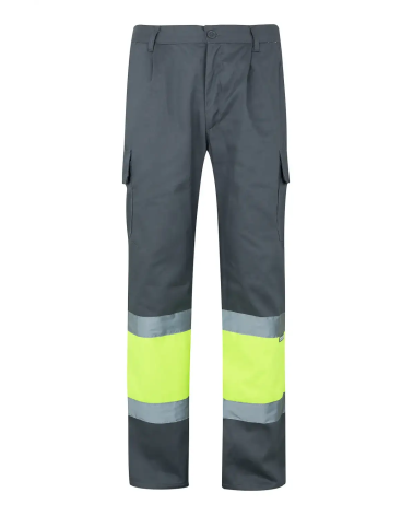PANTALON BICOLOR ALTA VISIBILIDAD GRIS/AMARILLO A.V