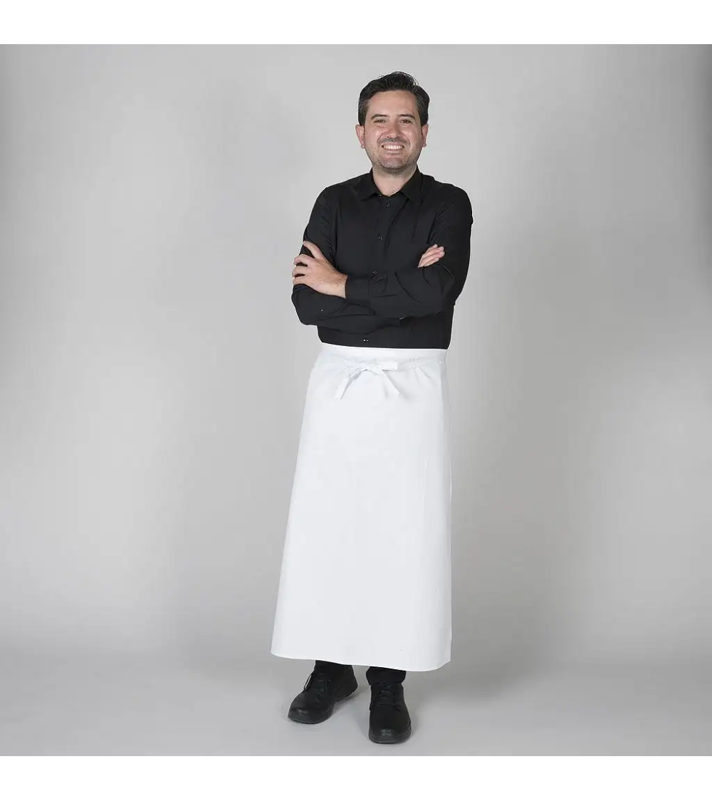 DELANTAL FRANCÉS SIN BOLSILLO NEGRO FRENTE