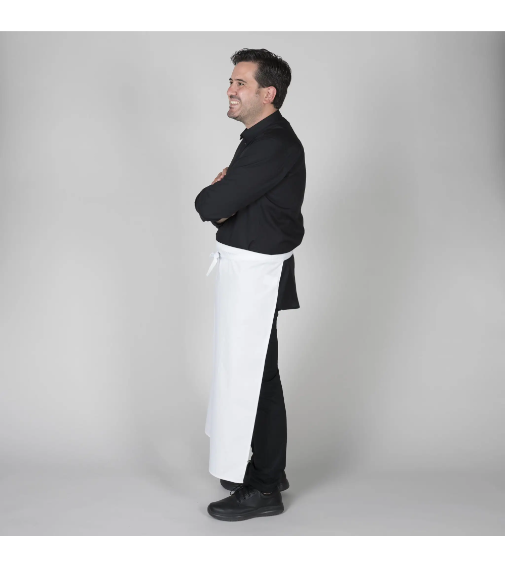 DELANTAL FRANCÉS SIN BOLSILLO NEGRO FRENTE