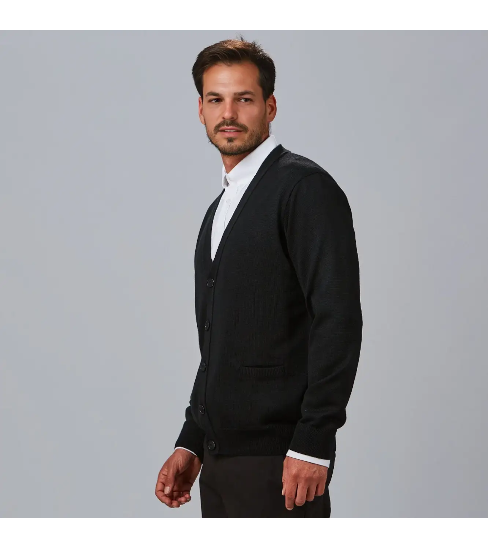 CHAQUETA DE PUNTO HOMBRE NEGRO EJEMPLO DE USO