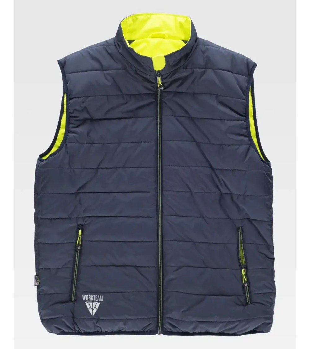 CHALECO ALTA VISIBILIDAD ACOLCHADO REVERSIBLE AMARILLO FRENTE