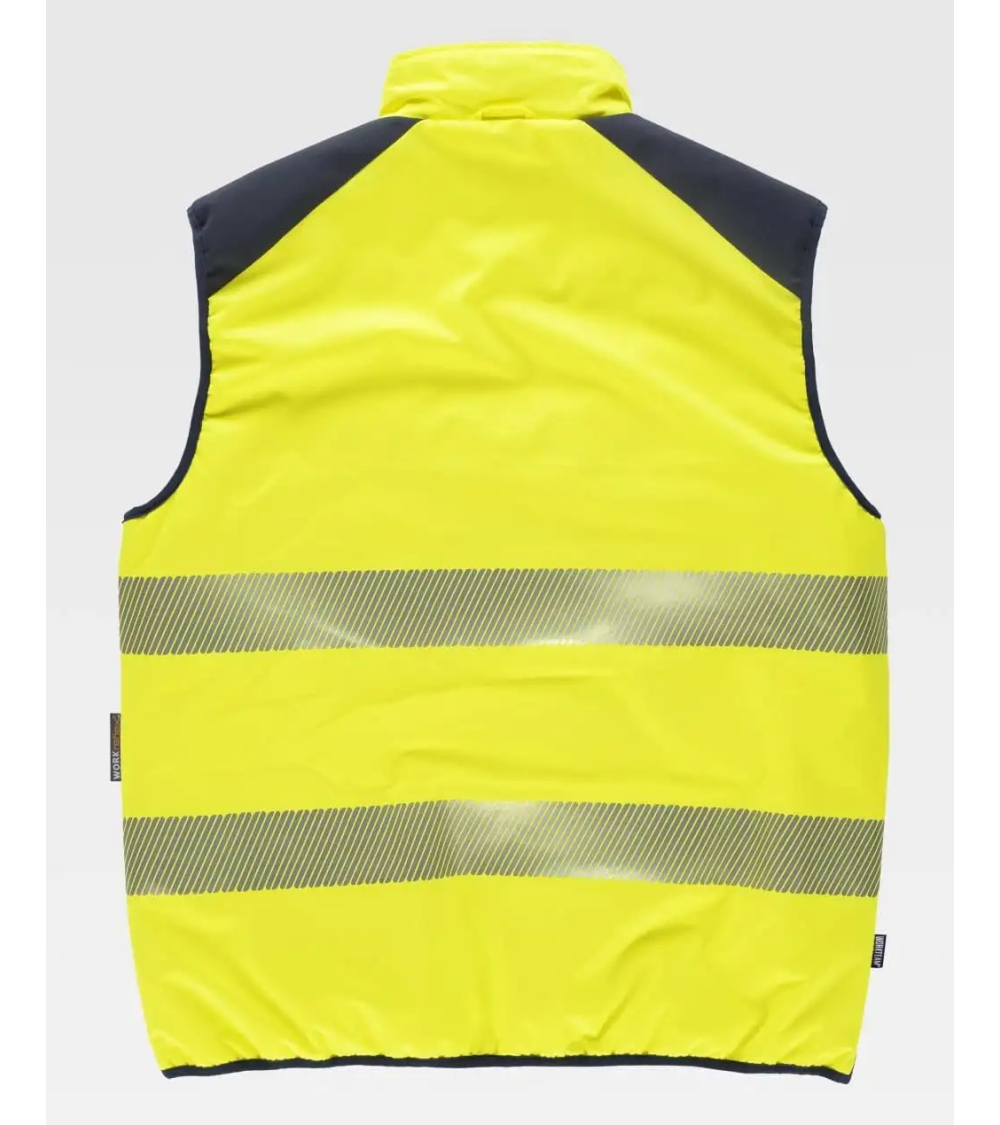 CHALECO ALTA VISIBILIDAD ACOLCHADO REVERSIBLE AMARILLO FRENTE