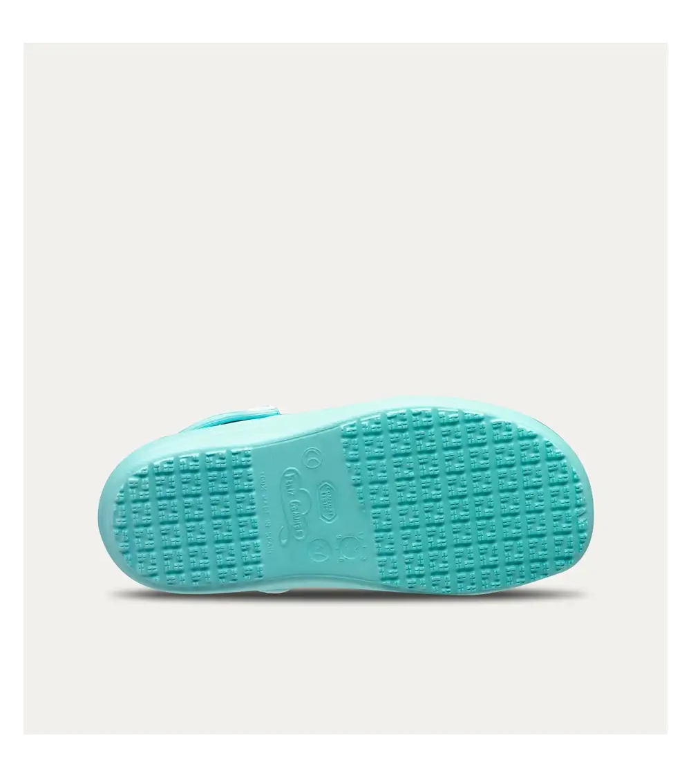 ZUECO SANITARIO DE COLORES AGUAMARINA COSTADO