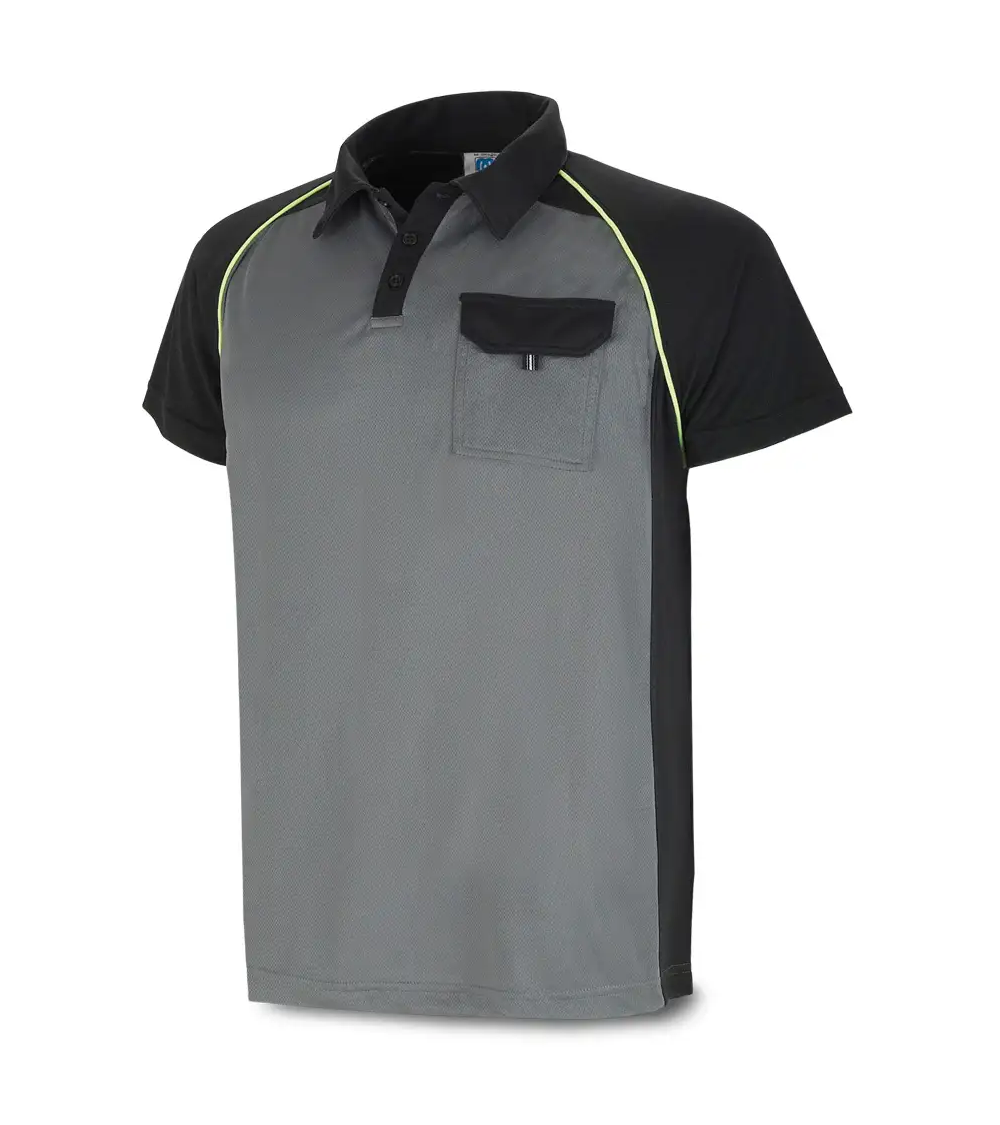 POLO VESTUARIO MANGA CORTA NEGRO/ROJO