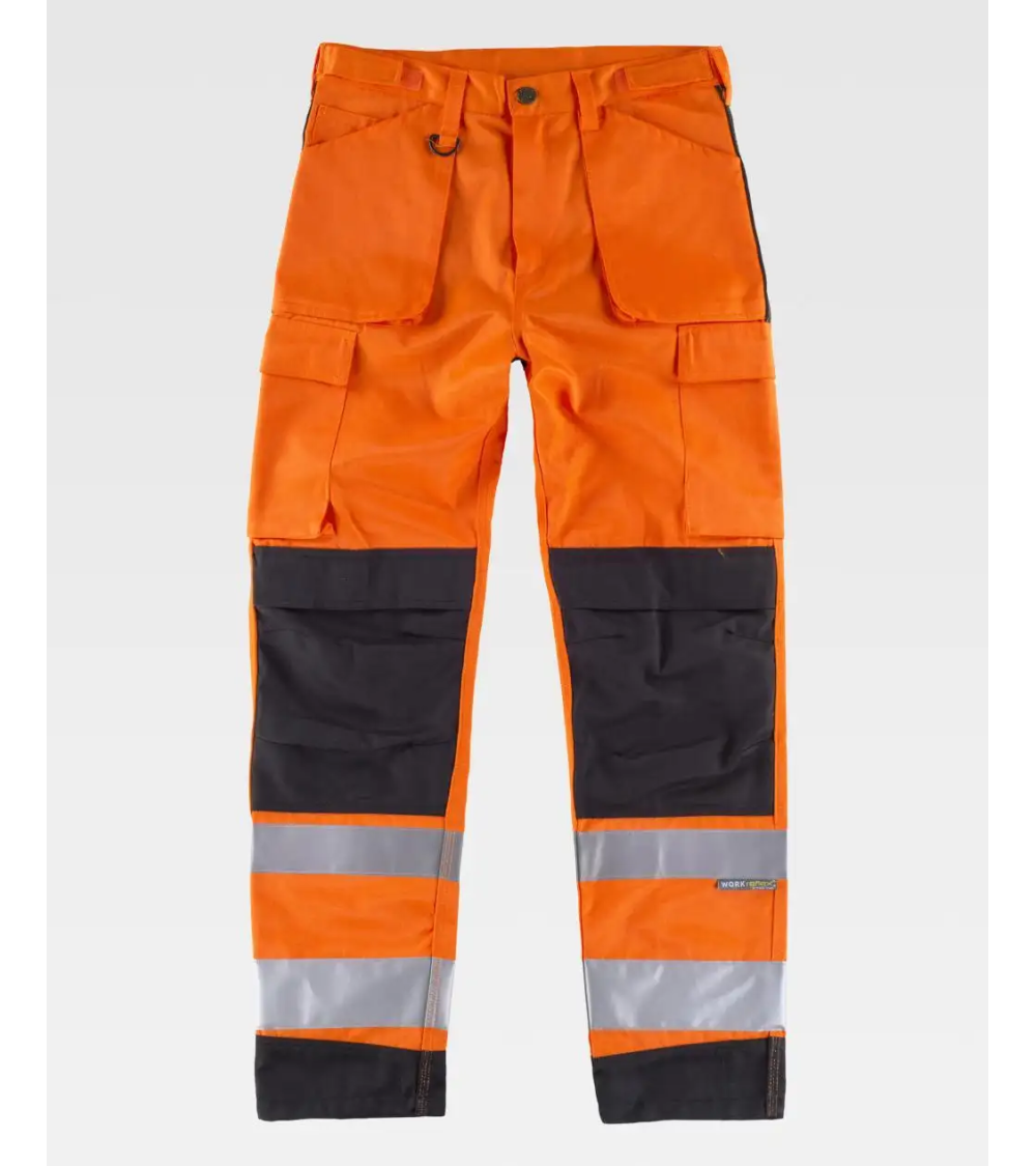 PANTALON BICOLOR MULTIBOLSILLOS AV NEGRO/AMARILLO A.V FRENTE